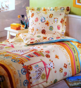 Housse couette 140X200 cm + 1 taie 65x65 cm Sophie la girafe 100% coton