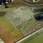 Set de table 39x55 cm 100% coton éléphant et savane vert anti-tâche résistant