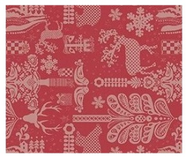 Placemat 40x49 cm 100% cotton red and beige christmas magic