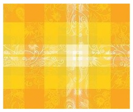 Tafelset 40x50 cm 100% katoen gele en oranje bloemen
