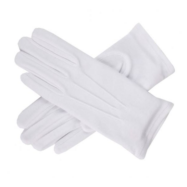 pakket militie Ten einde raad Witte handschoen 100% interlock katoen met drie ru
