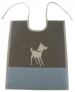 Bib ivory fawn 33x40 cm100% cotton blue and gray