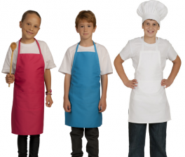 Children's apron, polycotton 65/35 adaptable pocket H:60 cm washable 60°C