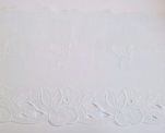 Dentelle broderie anglaise fleurs blanches 100% coton blanc 100mm