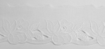 Lace embroidery English white flowers 100% white cotton 45 mm