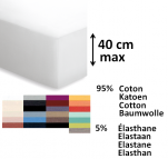 Hoeslaken 95% katoen en 5% elastaan 250 gr matrassen tot maximaal 40 cm hoog