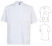 Unisex tunic stand-up collar polyester/cotton 65/35 short sleeves 3 Pockets