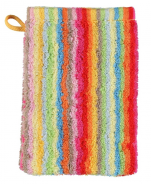 Waschhandschuh 16x22cm 100%Baumwolle Frottier mehrfarbige Linien doppelseitig