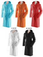 Hooded bathrobe S or M 100% cotton terry 460g/m²