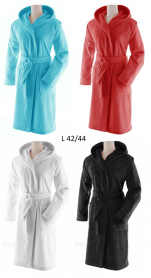Hooded bathrobe L 100% cotton terry 460g/m²