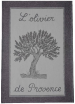 Handdoek voor gerechten olijven van de Provence zwart 100% katoen 50x75cm