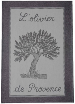 Handdoek voor gerechten olijven van de Provence zwart 100% katoen 50x75cm