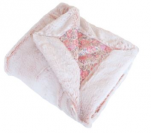 Couverture bébé douce rose 75x100 100%microfibre polyester/coton aspect fourrure