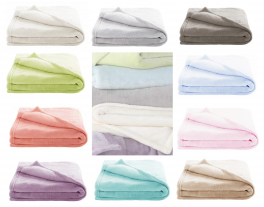 Plain colour soft blanket 75x100 or 100x150 cm microfiber 100% polyester