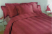 Bettbezug 240x200/220+ Kissenbezüge weinrot breiten Streifen 100% Satin Baumw