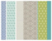 Set de table 40x55 cm 100% coton géométrie vert, bleu et beige