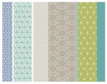 Placemat 40x55 cm 100% cotton green, blue and beige geometry