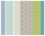 Tafelset 40x55 cm 100% katoen groene, blauwe en beige geometrie