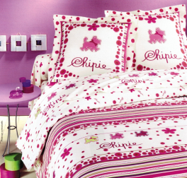 Flat bed sheet 180X290, 1 pillowcase 60x64 100% cotton Chipie marshmallow pink