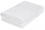 Drap douche 100% coton éponge blanc 70x140cm 360gr/m² absorbant lavable 95°C