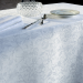 Nappe, chemin table, set table, serviette fleurs blanches 100% coton (32)