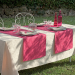 Nappe, chemin table, set table, serviette fleurs écru 100% coton (33)