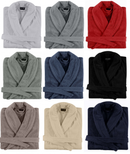 Shawl collar bathrobe 100% cotton terry XXL