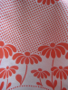 Reversible tablecloth round 160 cm diameter 100% cotton, red daisies