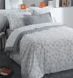 Bettbezug + Kissenbezüge Quadrate und Kreise 100% Baumwolle