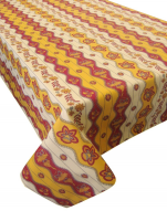 Rectangular tablecloth 150x250 Provence waves of yellow flowers 100% cotton