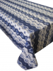 Nappe rectangulaire 150x250 cm Provence vagues de fleurs bleues 100% coton