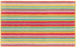 Badmat 50x80 cm 100% katoen badstof veelkleurige lijnen dubbelzijdig