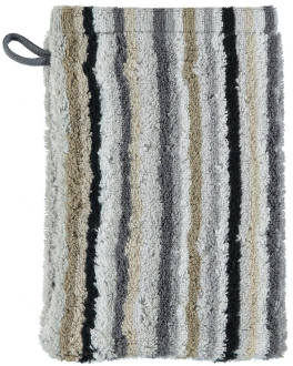 Waschhandschuh 16x22 100% Baumwolle Frottier mehrfarbige grau Linien doppelseiti
