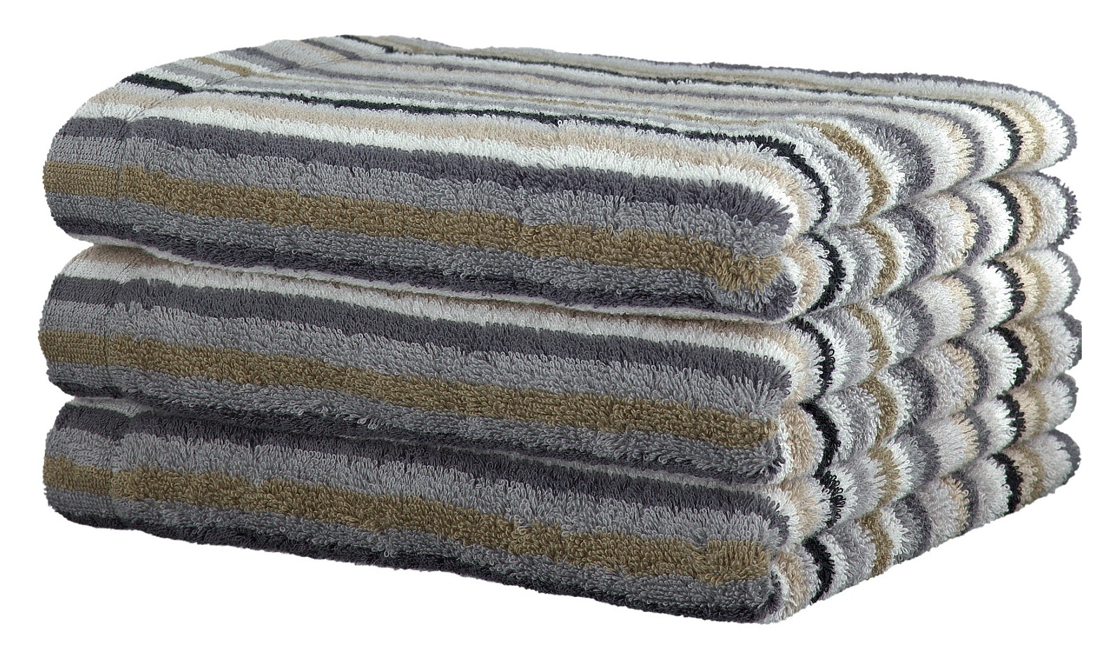 Handtuch 50x100 cm 100% Baumwolle Frottier mehrfarbige Linien grau, be