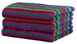 Hand towel 50x100 cm 100% cotton terry multicolored green lines double sided