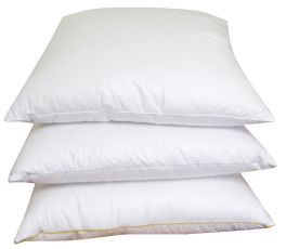 Oreiller 60x60 cm Duvet et plumettes d'oie 3 chambres, 100% coton sergé mako