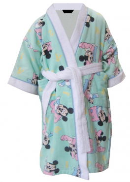Children's bathrobe 100% cotton terry Mickey Minnie alphabet Disney Washable 60