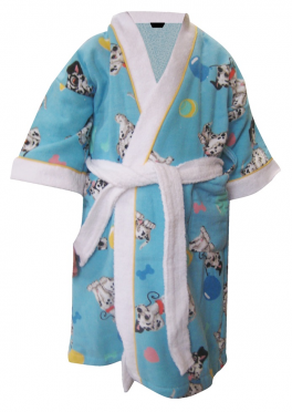 Children's bathrobe 100% cotton terry Dalmatians Disney Washable 60°C