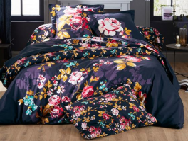 Duvet cover and pillowcase 65x65 cm luxury flowers in 100% cotton