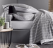 Duvet cover and pillowcase gray and white lines, 100% cotton flannel