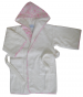 Hooded bathrobe for 4 years old child 100% cotton terry small flowers
