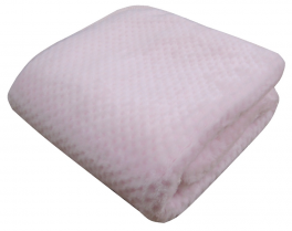 Couverture enfant 110X140 nuage rose50%microfibre 30%acrylique 20%polyester