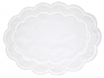 Napperon oval 39X29 cm Arnhein blanc 65% polyester et 35% coton