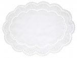 Weiße ovale Deckchen 39X29 cm Arnhein 65% Polyester und 35% Baumwolle