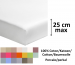 Fitted sheet 100% cotton white percale m. color length 200cm mattress up to 25cm