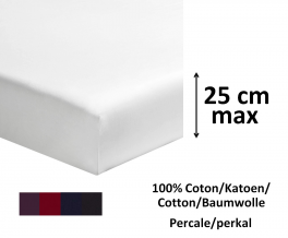 Spannbetttuch 100%Baumwolle weiß Perkal dunkle Farbe L200cm Matratze bis 25cm