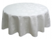 Tablecloth 100% polyester jacquard white geometric shapes washable at 60°C