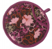 Potholder round purple flowers