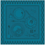 Serviette 53x53 cm Les plats bleu canard 100% coton 220 gr/m²