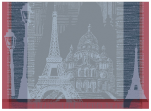 Placemat 41x56 cm Eiffel Tower, Sacred heart, lamppost 100% cotton, 220 gr/m²